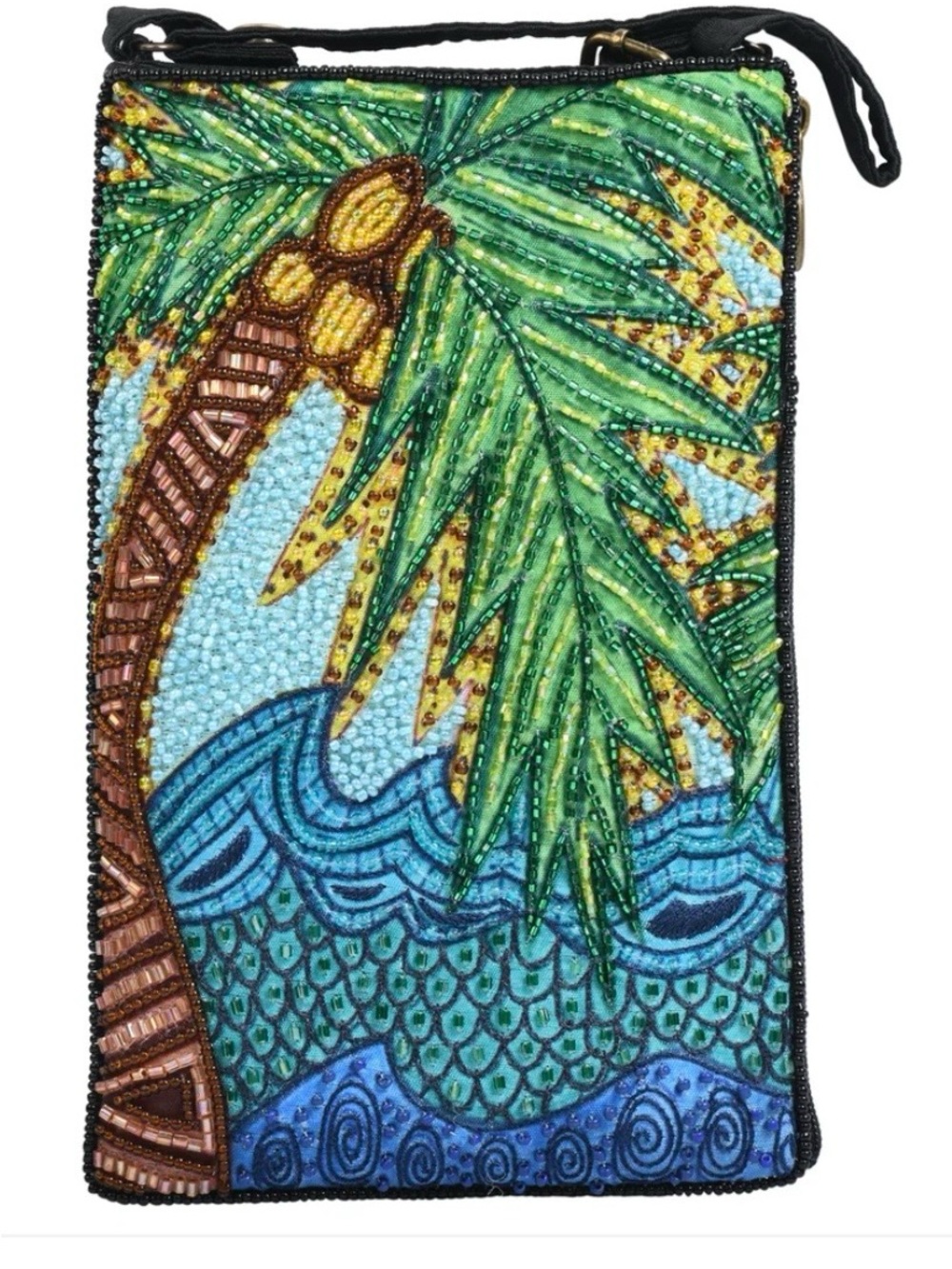 Crossbody beaded bag in tropical print - Picture 5 of 5